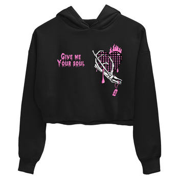Perfect Valentine's Day Gifts graphic tee  – Sneaker Tees To Match Air Jordan 4 Pink Thunder – Give Me Your Soul Crop T-Shirt Black 2