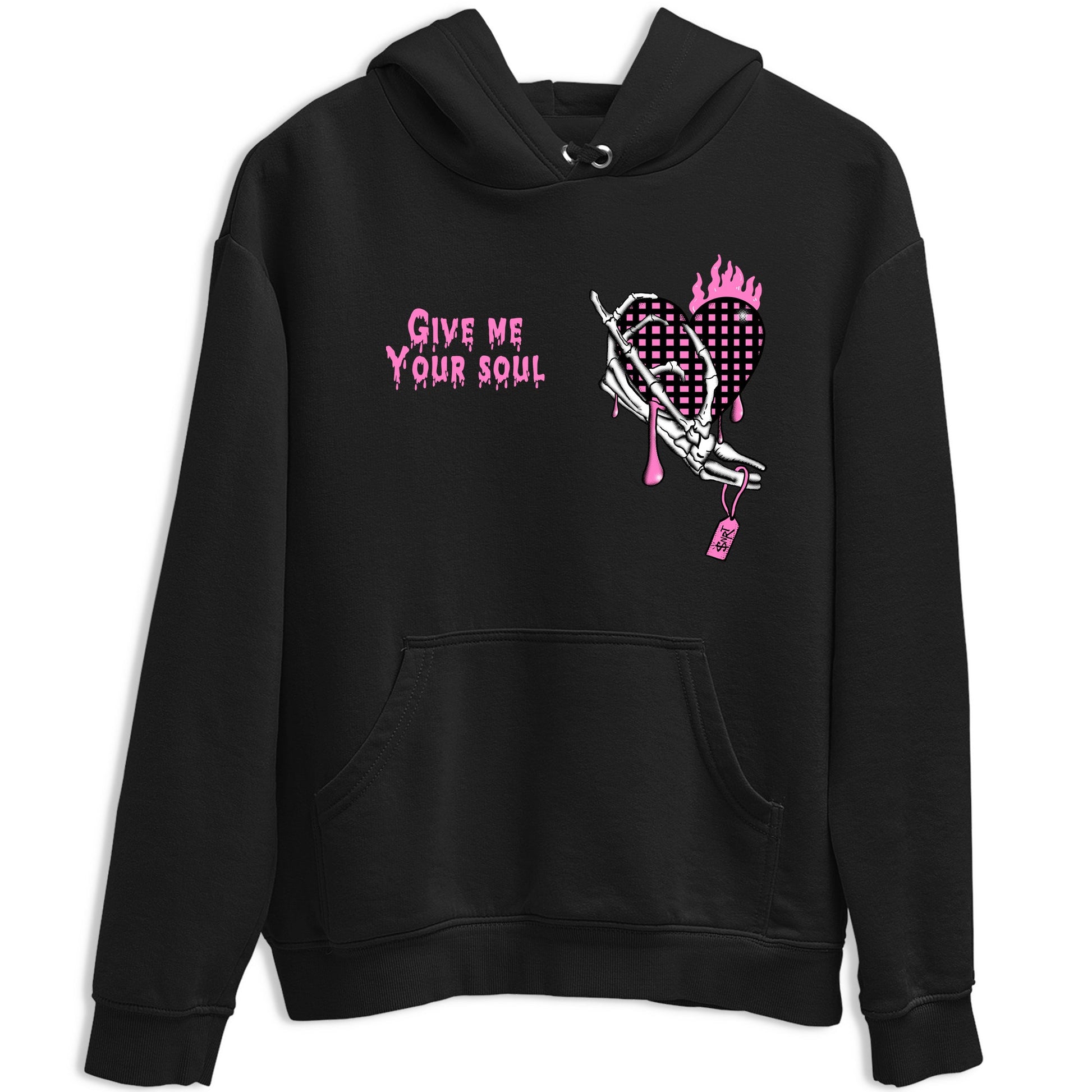 Perfect Valentine's Day Gifts graphic tee  – Sneaker Tees To Match Air Jordan 4 Pink Thunder – Give Me Your Soul Tee Black 2