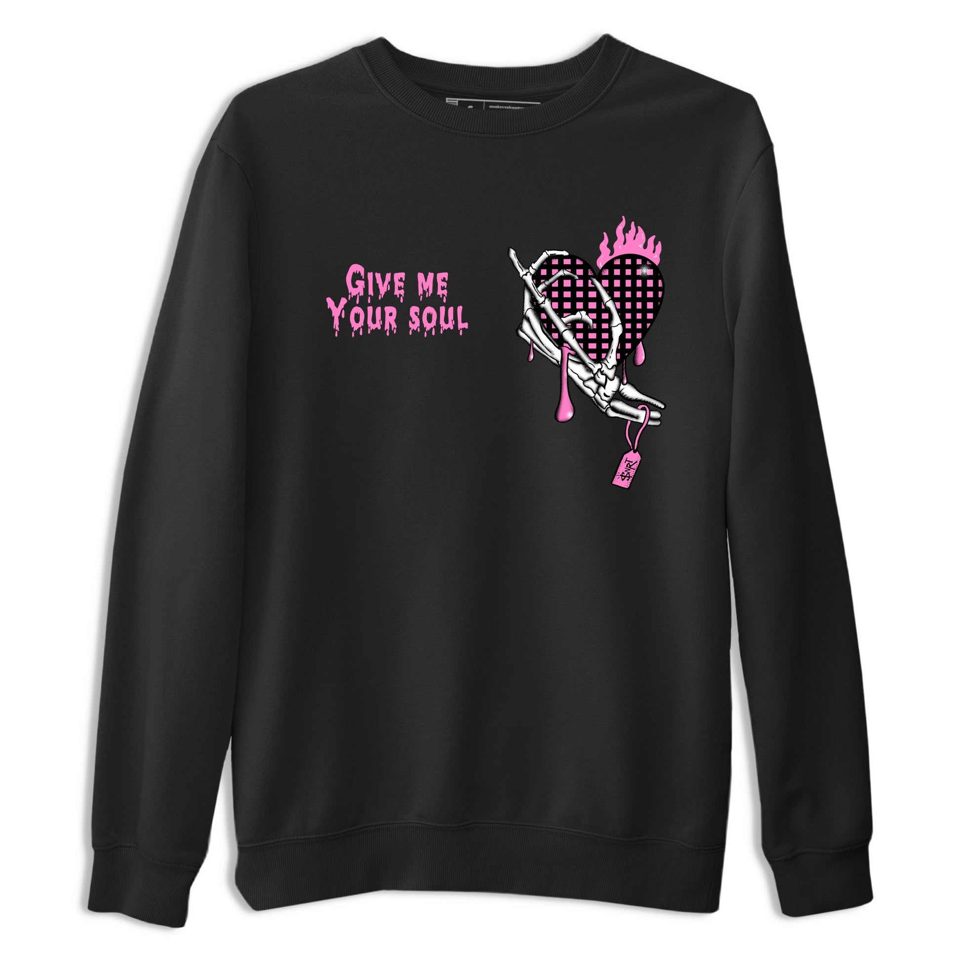 Perfect Valentine's Day Gifts graphic tee  – Sneaker Tees To Match Air Jordan 4 Pink Thunder – Give Me Your Soul Tee Black 2
