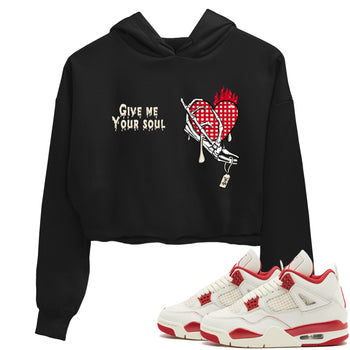 Perfect Valentine's Day Gifts graphic tee  – Graphic Tees To Match Air Jordan 4 Valentines Day – Give Me Your Soul Crop T-Shirt Black 1