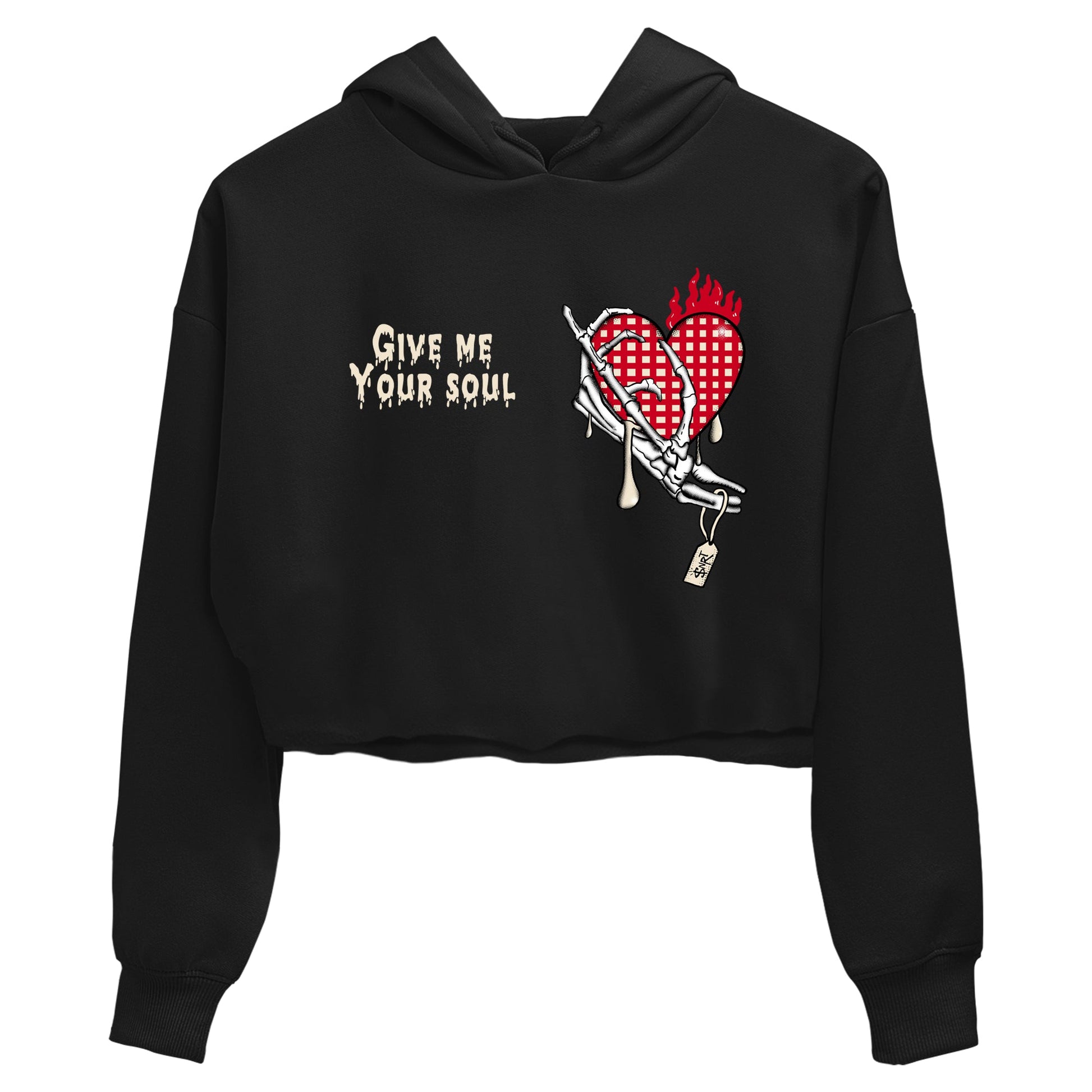 Perfect Valentine's Day Gifts graphic tee  – Graphic Tees To Match Air Jordan 4 Valentines Day – Give Me Your Soul Crop T-Shirt Black 2