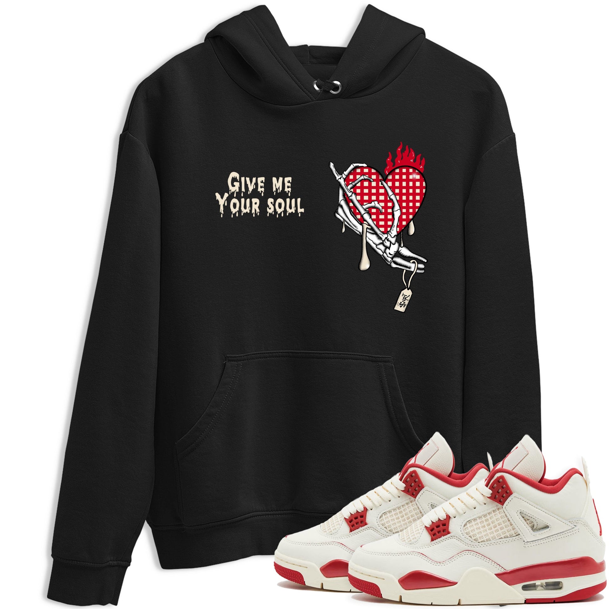 Perfect Valentine's Day Gifts graphic tee  – Graphic Tees To Match Air Jordan 4 Valentines Day – Give Me Your Soul Tee Black 1