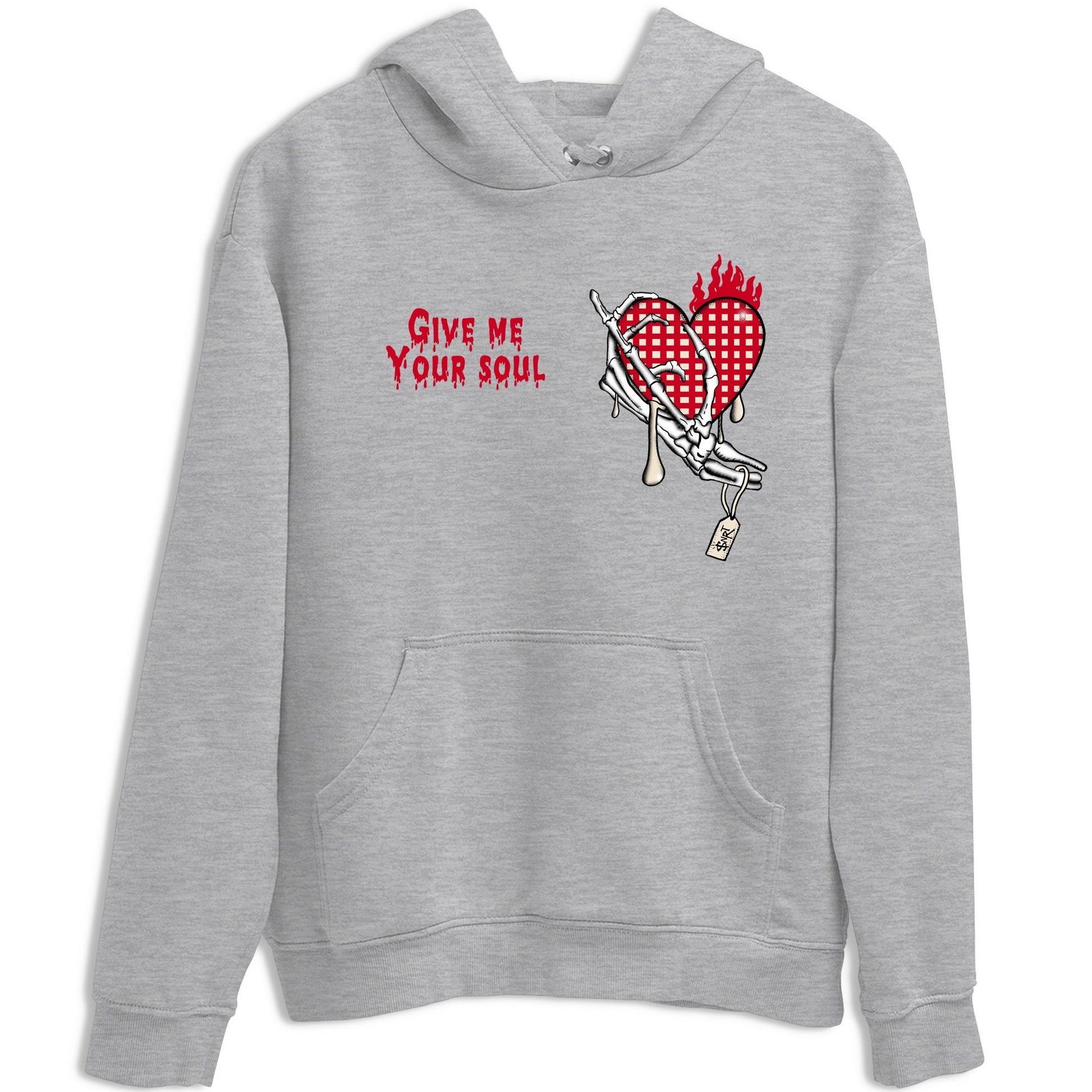 Perfect Valentine's Day Gifts graphic tee  – Graphic Tees To Match Air Jordan 4 Valentines Day – Give Me Your Soul Tee Heather Grey 2