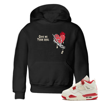 Perfect Valentine's Day Gifts graphic tee  – Graphic Tees To Match Air Jordan 4 Valentines Day – Give Me Your Soul Kids Graphic T-Shirt Black 1
