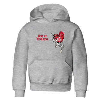 Perfect Valentine's Day Gifts graphic tee  – Graphic Tees To Match Air Jordan 4 Valentines Day – Give Me Your Soul Kids Graphic T-Shirt Heather Grey 2