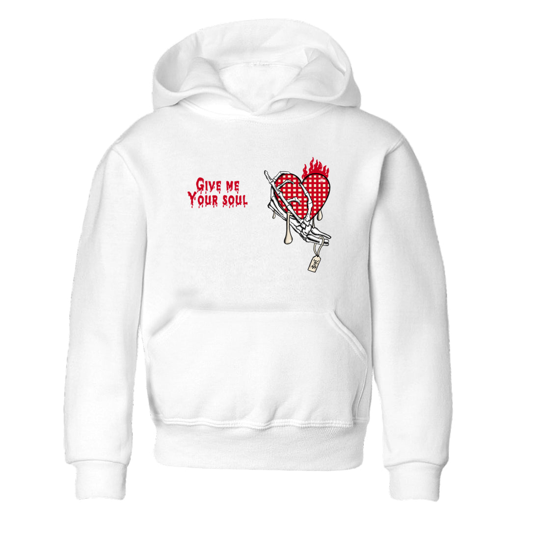 Perfect Valentine's Day Gifts graphic tee  – Graphic Tees To Match Air Jordan 4 Valentines Day – Give Me Your Soul Kids Graphic T-Shirt White 2