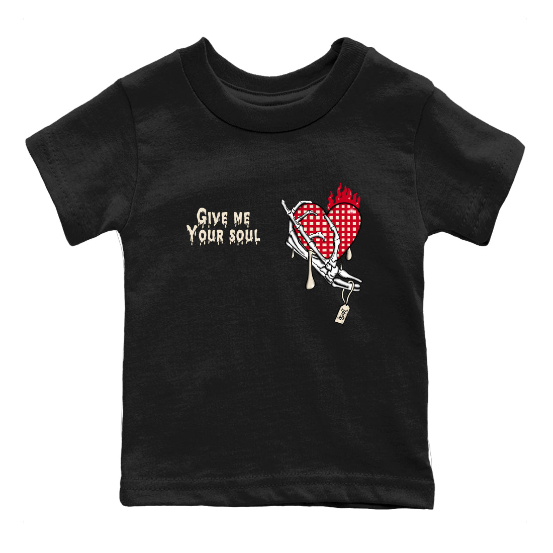Perfect Valentine's Day Gifts graphic tee  – Graphic Tees To Match Air Jordan 4 Valentines Day – Give Me Your Soul Kids Graphic T-Shirt Black 2