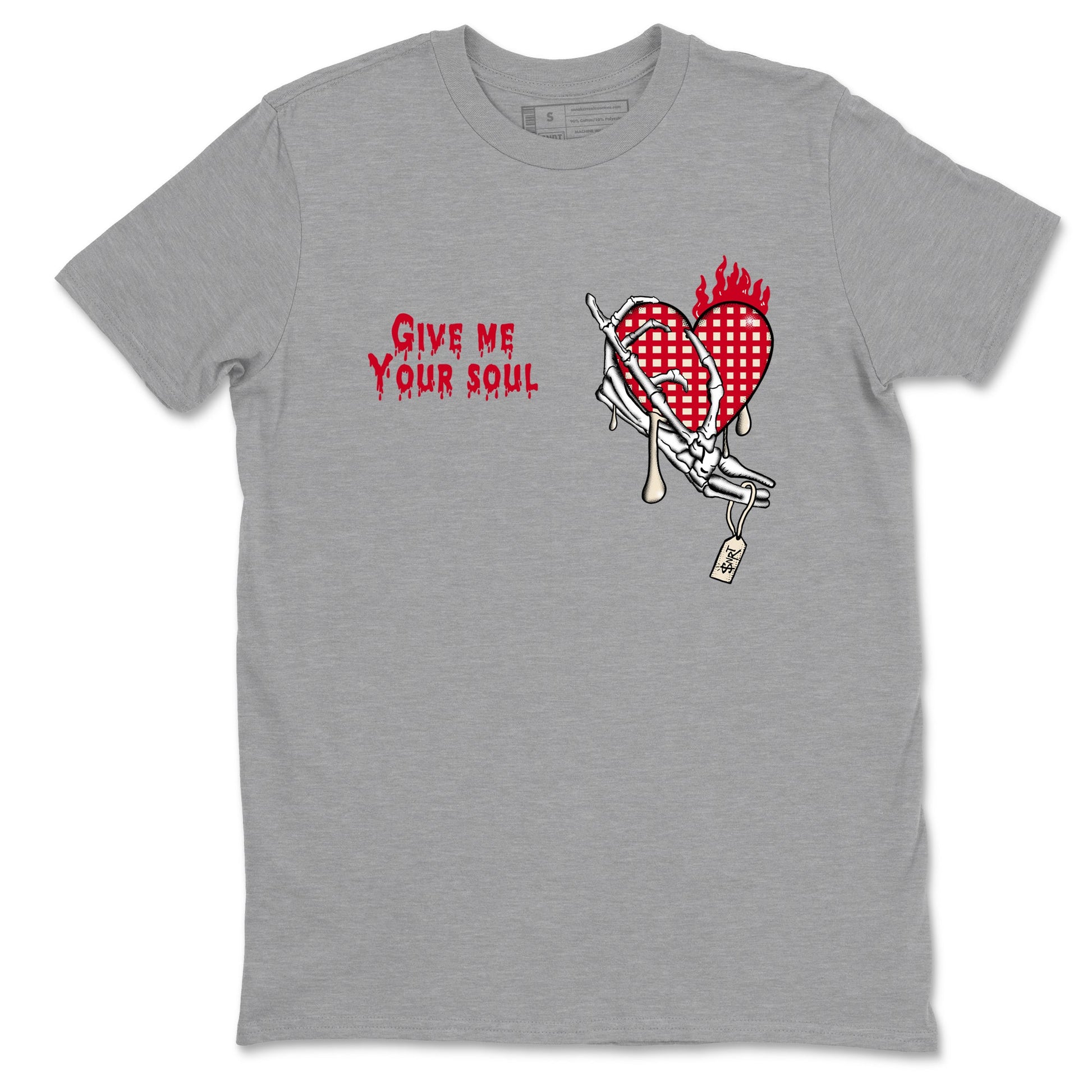 Perfect Valentine's Day Gifts graphic tee  – Graphic Tees To Match Air Jordan 4 Valentines Day – Give Me Your Soul Tee Heather Grey 2