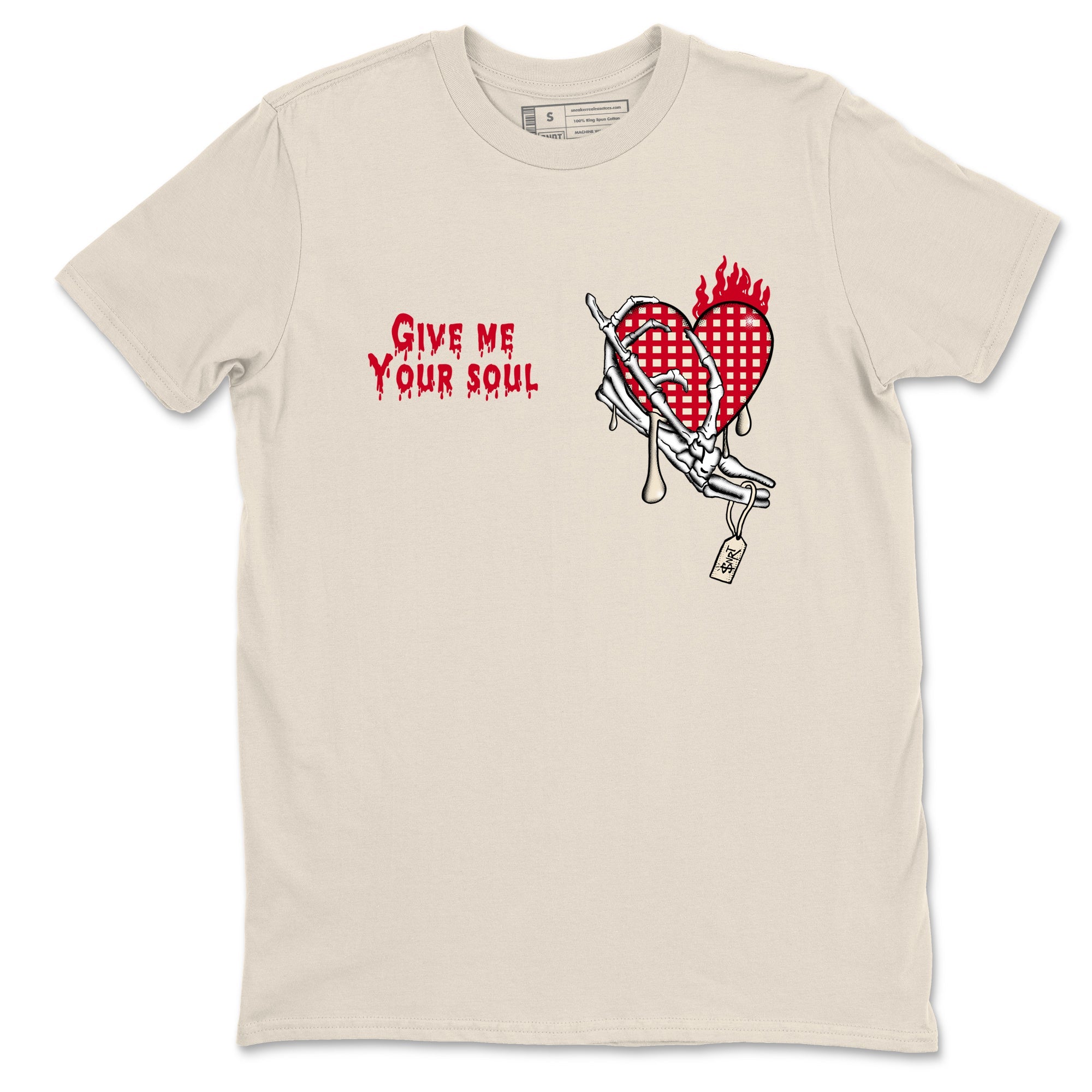 Perfect Valentine's Day Gifts graphic tee  – Graphic Tees To Match Air Jordan 4 Valentines Day – Give Me Your Soul Tee Natural 2