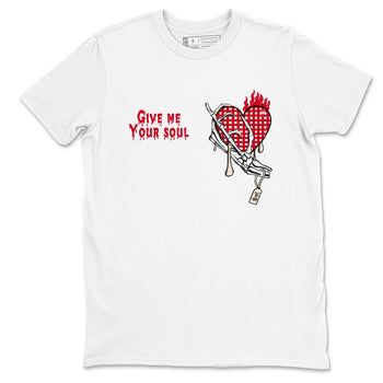 Perfect Valentine's Day Gifts graphic tee  – Graphic Tees To Match Air Jordan 4 Valentines Day – Give Me Your Soul Tee White 2