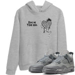 4s Wet Cement shirts to match jordans Give Me Your Soul unique Halloween sneaker tee Air Jordan 4 Wet Cement SNRT Sneaker Release Tees unisex cotton Heather Grey 1 crew neck shirts