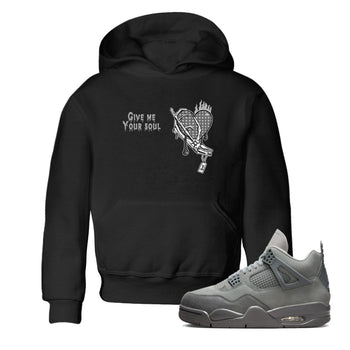 4s Wet Cement shirts to match jordans Give Me Your Soul unique Halloween sneaker tee Air Jordan 4 Wet Cement SNRT Sneaker Release Tees Youth Baby Black 1 crew neck shirts