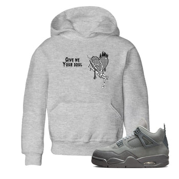 4s Wet Cement shirts to match jordans Give Me Your Soul unique Halloween sneaker tee Air Jordan 4 Wet Cement SNRT Sneaker Release Tees Youth Baby Heather Grey 1 crew neck shirts