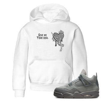 4s Wet Cement shirts to match jordans Give Me Your Soul unique Halloween sneaker tee Air Jordan 4 Wet Cement SNRT Sneaker Release Tees Youth Baby White 1 crew neck shirts