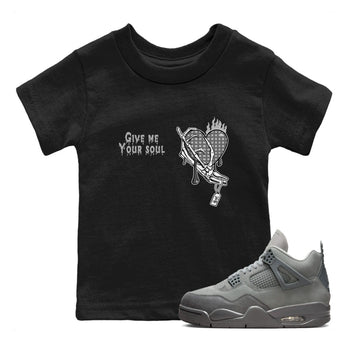 4s Wet Cement shirts to match jordans Give Me Your Soul unique Halloween sneaker tee Air Jordan 4 Wet Cement SNRT Sneaker Release Tees Youth Baby Black 1 crew neck shirts