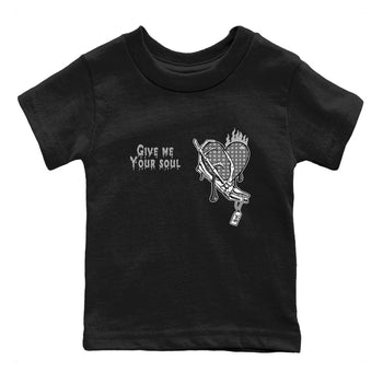 4s Wet Cement shirts to match jordans Give Me Your Soul unique Halloween sneaker tee Air Jordan 4 Wet Cement SNRT Sneaker Release Tees Youth Baby Black 2 crew neck shirts