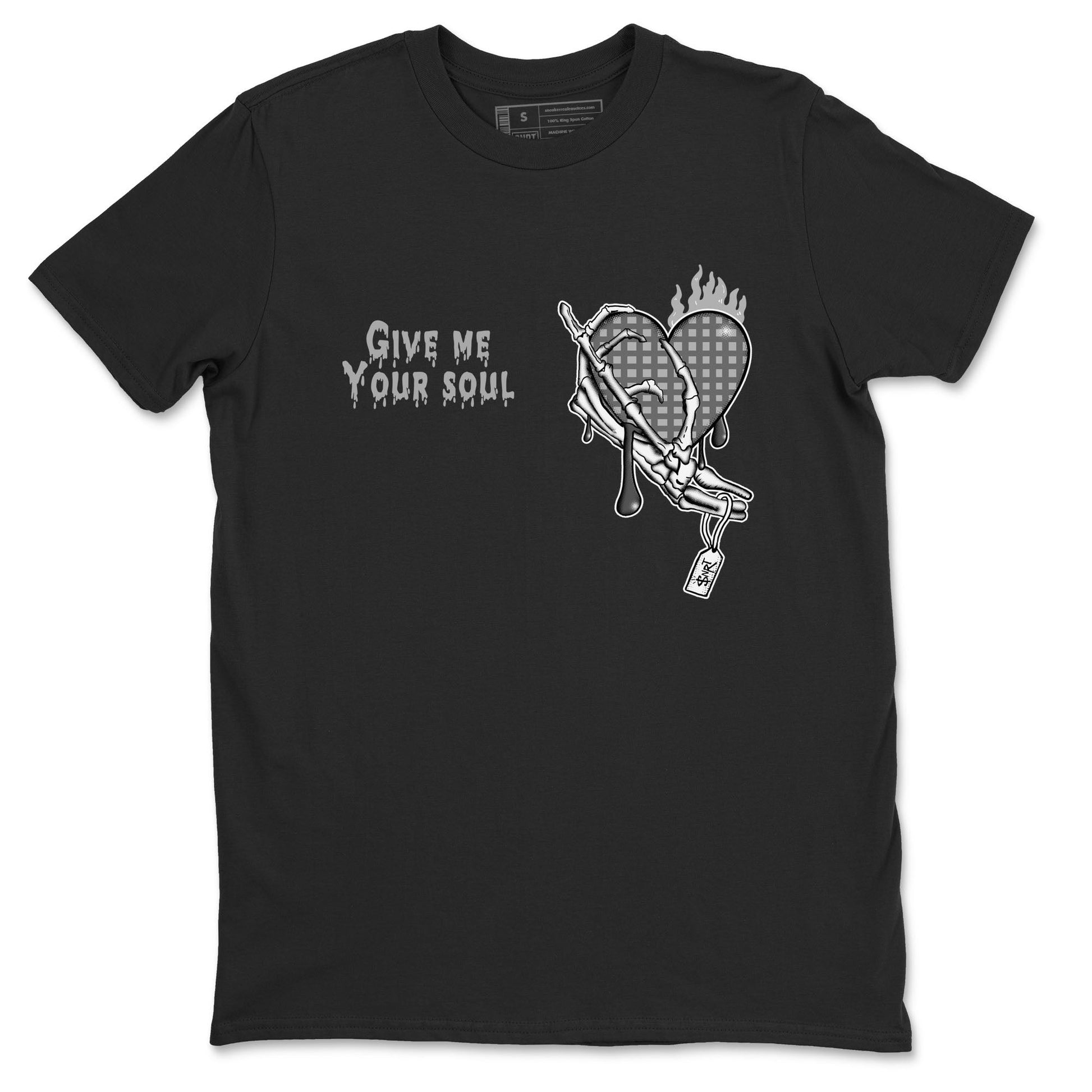 4s Wet Cement shirts to match jordans Give Me Your Soul unique Halloween sneaker tee Air Jordan 4 Wet Cement SNRT Sneaker Release Tees unisex cotton Black 2 crew neck shirts