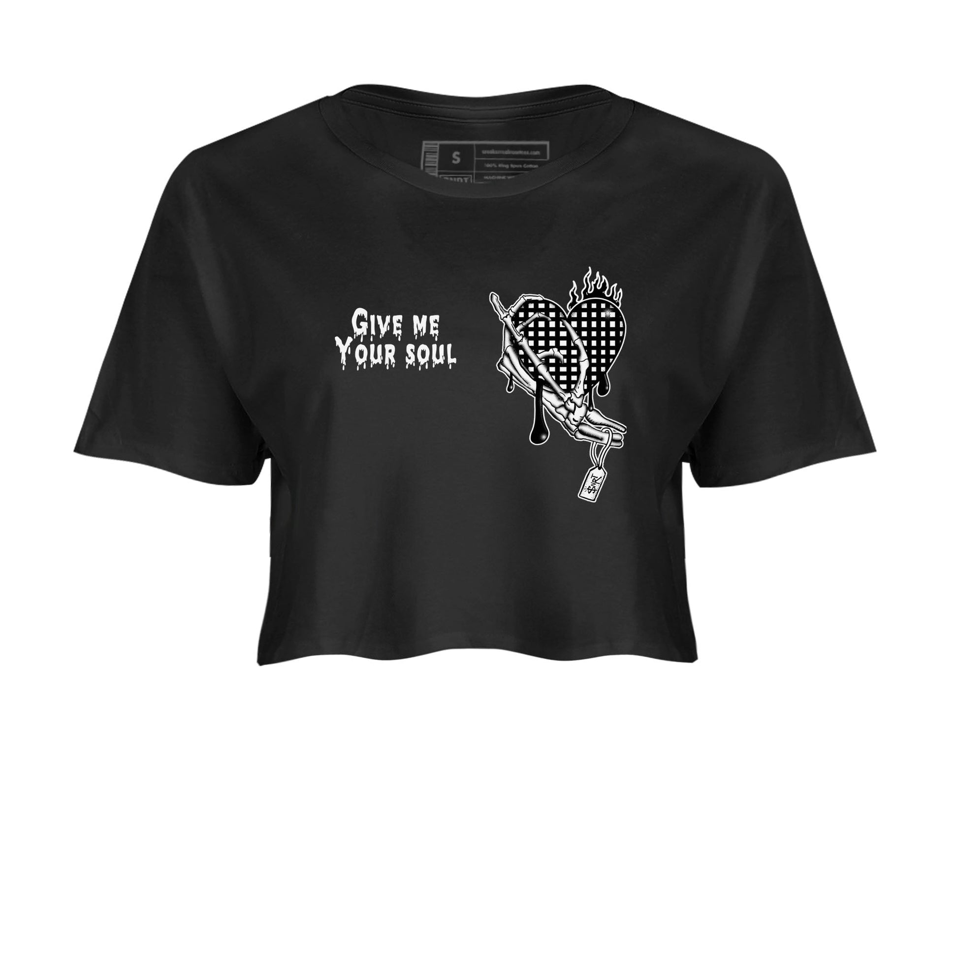 4s White Thunder shirts to match jordans Give Me Your Soul unique Halloween sneaker tee Air Jordan 4 White Thunder SNRT Sneaker Release Tees unisex cotton Black 2 Crop Shirts