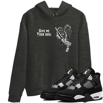 4s White Thunder shirts to match jordans Give Me Your Soul unique Halloween sneaker tee Air Jordan 4 White Thunder SNRT Sneaker Release Tees unisex cotton Charcoal Heather 1 crew neck shirts