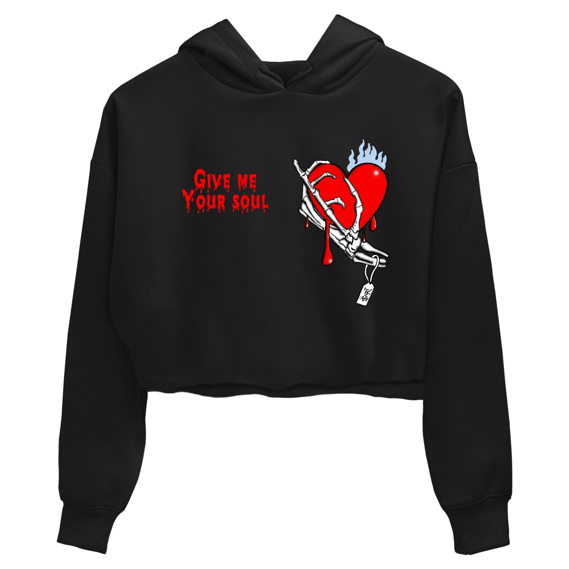 Sneaker match tees – Sneaker Tees To Match Air Jordan 6 Reverse Infrared Shoes – Give Me Your Soul Crop T-Shirt Black 2