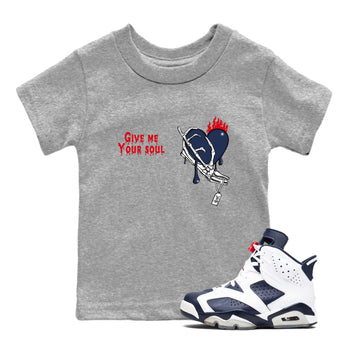 6s White And Midnight Navy shirts to match jordans Give Me Your Soul unique Halloween sneaker tee Air Jordan 6 White And Midnight Navy SNRT Sneaker Release Tees Youth Baby Heather Grey 1 crew neck shirts