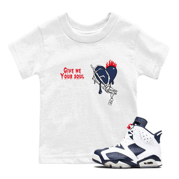 6s White And Midnight Navy shirts to match jordans Give Me Your Soul unique Halloween sneaker tee Air Jordan 6 White And Midnight Navy SNRT Sneaker Release Tees Youth Baby White 1 crew neck shirts