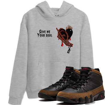9s Olive shirts to match jordans Give Me Your Soul sneaker match tees Air Jordan 9 Olive match shoes to clothes SNRT Sneaker Tees unisex cotton Heather Grey 1 shirts