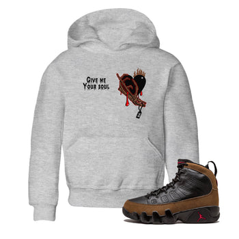 9s Olive shirts to match jordans Give Me Your Soul sneaker match tees Air Jordan 9 Olive match shoes to clothes SNRT Sneaker Tees Youth Baby Heather Grey 1 tee
