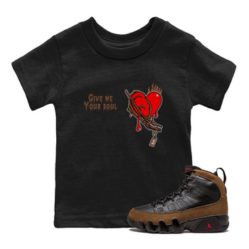9s Olive shirts to match jordans Give Me Your Soul sneaker match tees Air Jordan 9 Olive match shoes to clothes SNRT Sneaker Tees Youth Baby Black 1 tee