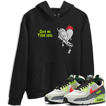 Sneaker Threads – Sneaker Tees To Match Air Max 90 Spruce Aura and Ghost Green – Give Me Your Soul Graphic Tee Black 1. Perfect for Jordan releases 2025 colorways.