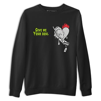 Sneaker Threads – Sneaker Tees To Match Air Max 90 Spruce Aura and Ghost Green – Give Me Your Soul Graphic Tee Black 2. Perfect for Jordan releases 2025 colorways.