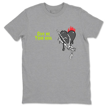 Sneaker Threads – Sneaker Tees To Match Air Max 90 Spruce Aura and Ghost Green – Give Me Your Soul Graphic Tee Heather Grey 2. Perfect for Jordan releases 2025 colorways.