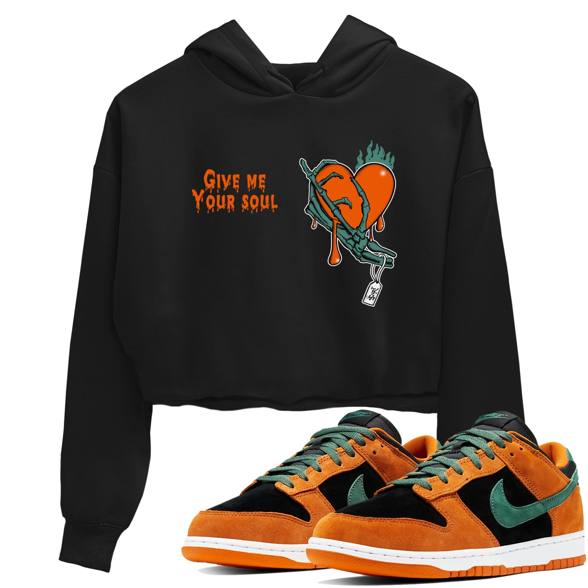 Dunk Low Ceramic shirts to match jordans Give Me Your Soul unique Halloween sneaker tee Dunk Ceramic match shoes to clothes SNRT Sneaker Tees unisex cotton Black 1 crop tee