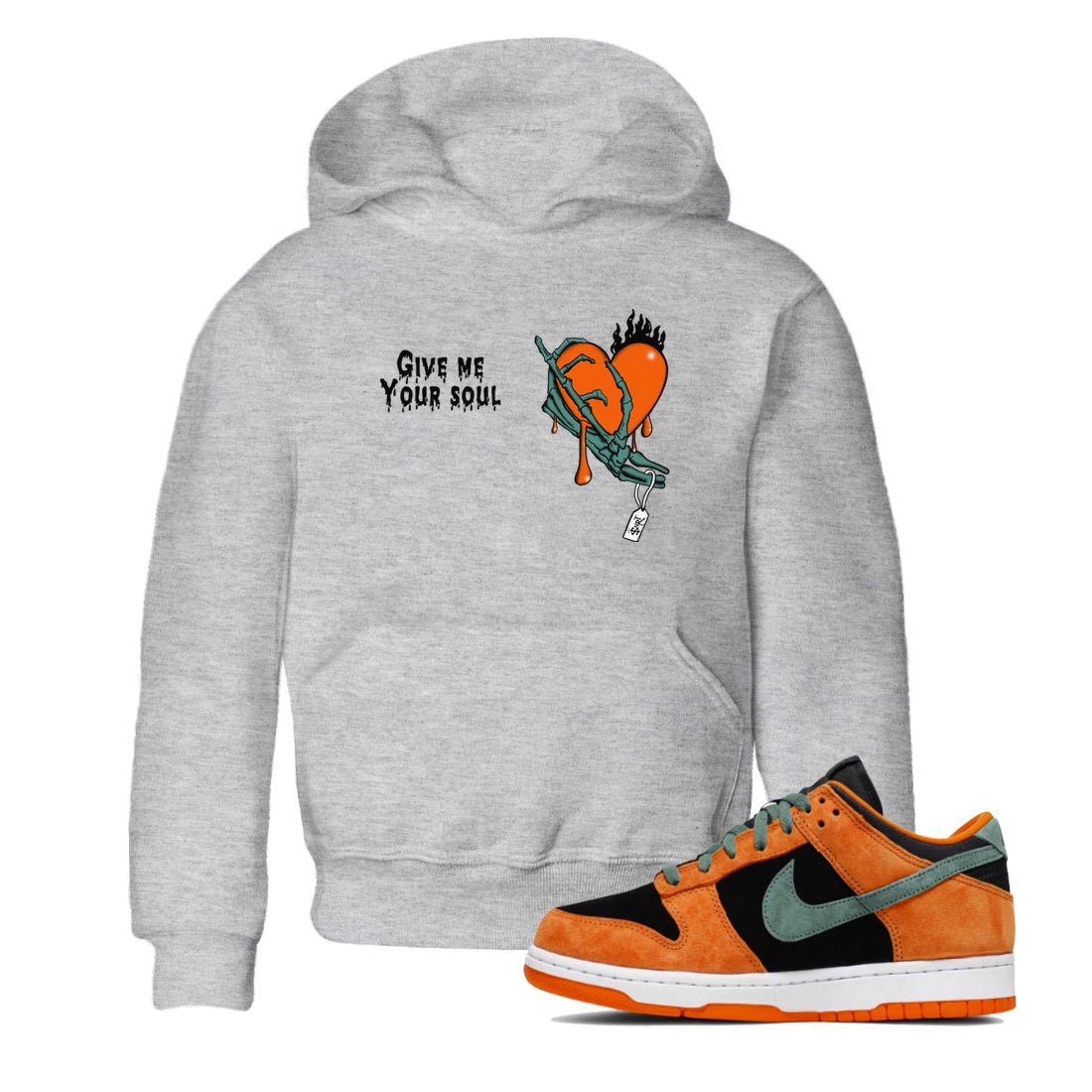 Dunk Low Ceramic shirts to match jordans Give Me Your Soul unique Halloween sneaker tee Dunk Ceramic match shoes to clothes SNRT Sneaker Tees Youth Baby Heather Grey 1 tee