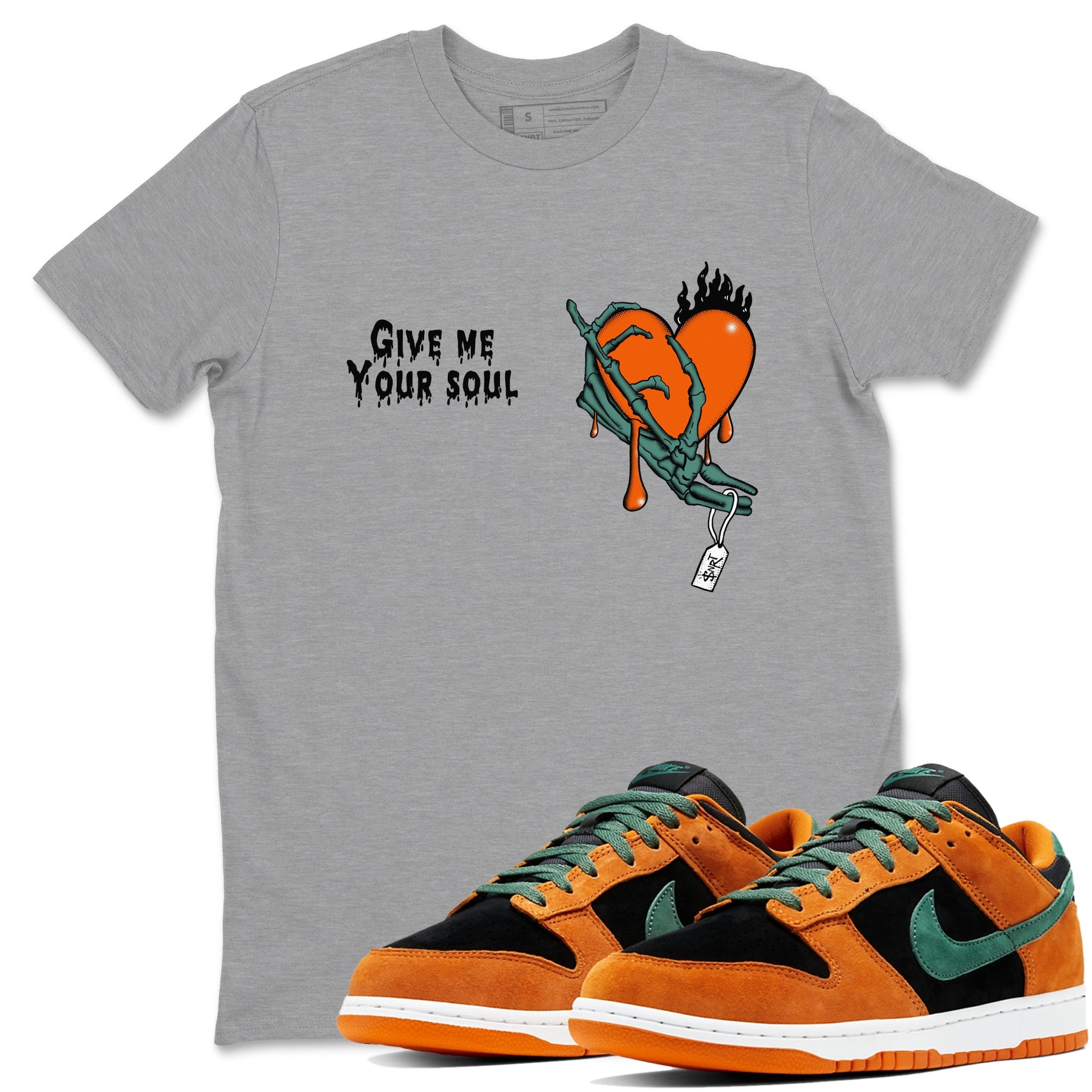 Dunk Low Ceramic shirts to match jordans Give Me Your Soul unique Halloween sneaker tee Dunk Ceramic match shoes to clothes SNRT Sneaker Tees unisex cotton Heather Grey 1 shirts
