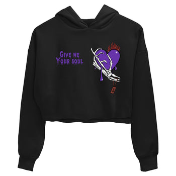 Sneaker match tees – Sneaker Threads To Match Dunk Low Persian Violet Shoes – Give Me Your Soul Crop T-Shirt Black 2