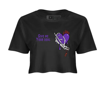 Sneaker match tees – Sneaker Threads To Match Dunk Low Persian Violet Shoes – Give Me Your Soul Crop T-Shirt Black 2