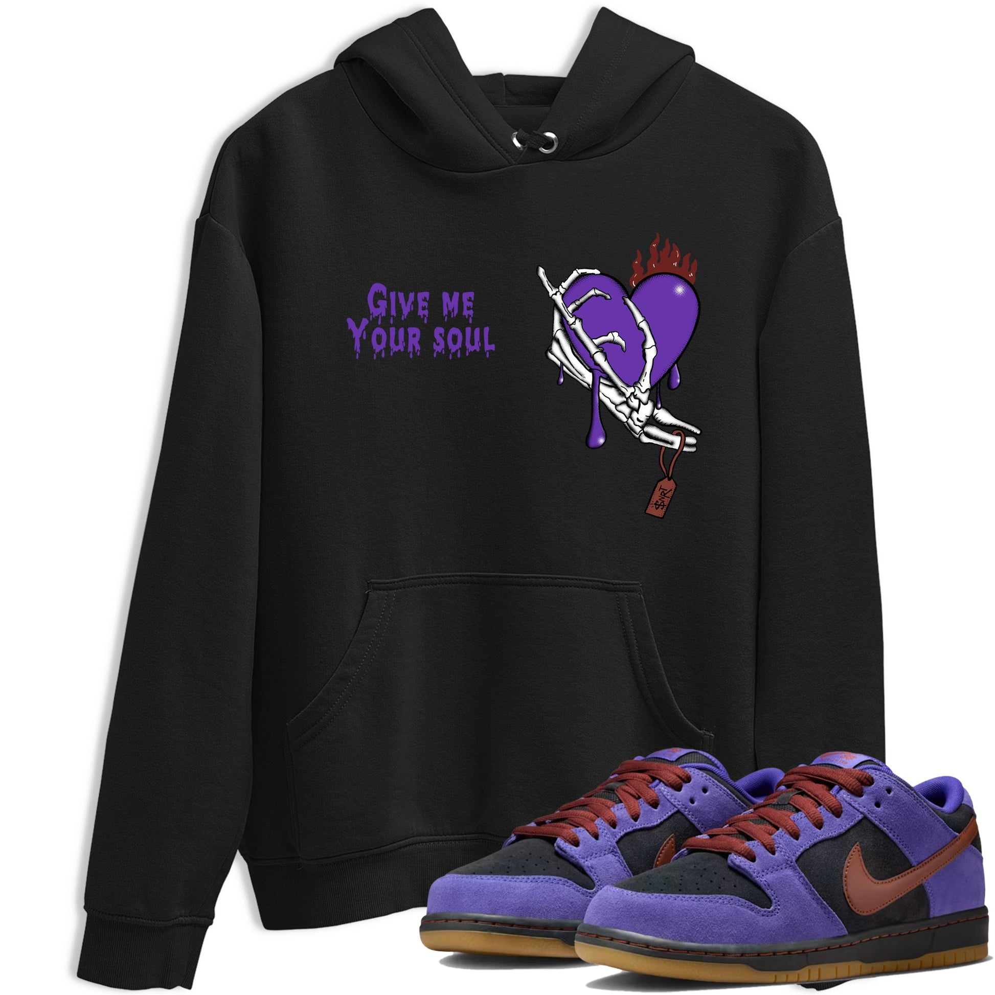 Sneaker match tees – Sneaker Threads To Match Dunk Low Persian Violet Shoes – Give Me Your Soul Tee Black 1