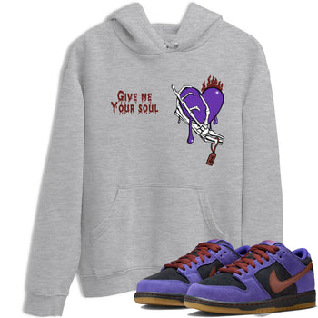 Sneaker match tees – Sneaker Threads To Match Dunk Low Persian Violet Shoes – Give Me Your Soul Tee Heather Grey 1