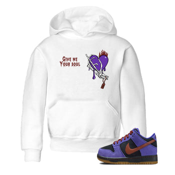 Sneaker match tees – Sneaker Threads To Match Dunk Low Persian Violet Shoes – Give Me Your Soul Kids T-Shirt White 1