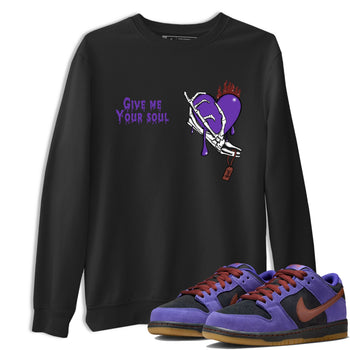 Sneaker match tees – Sneaker Threads To Match Dunk Low Persian Violet Shoes – Give Me Your Soul Tee Black 1