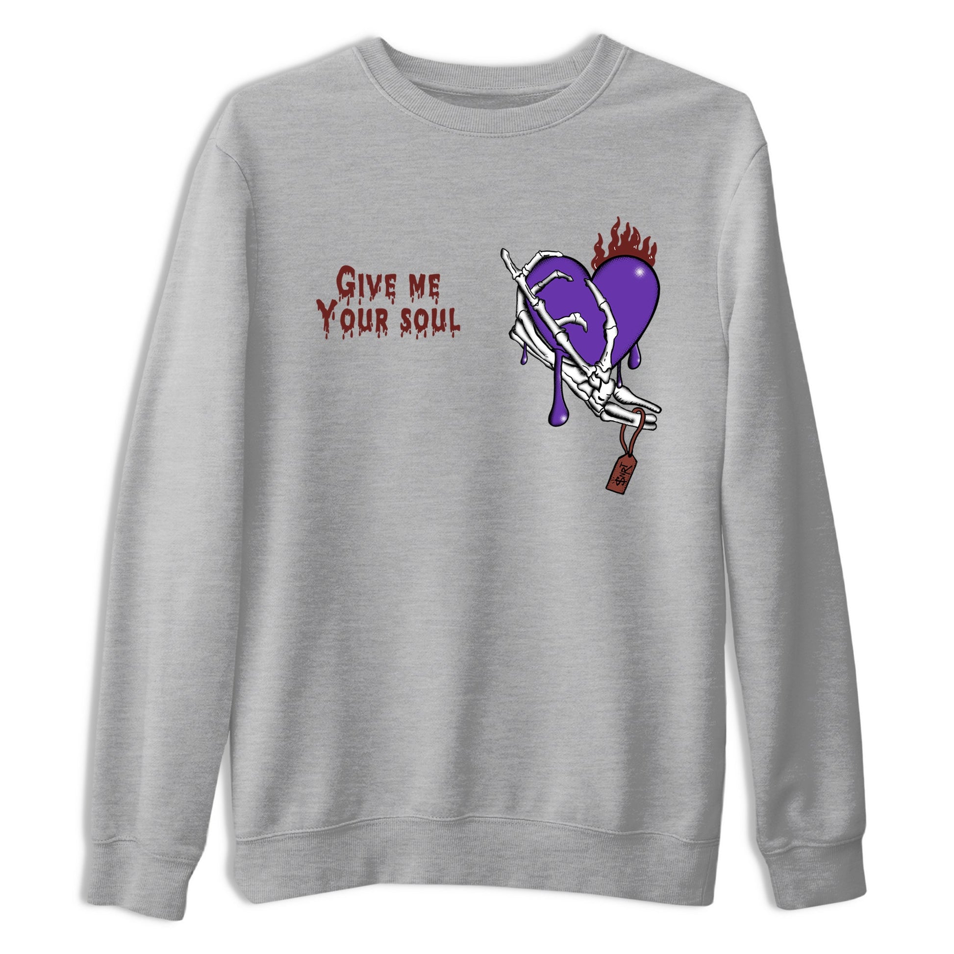 Sneaker match tees – Sneaker Threads To Match Dunk Low Persian Violet Shoes – Give Me Your Soul Tee Heather Grey 2