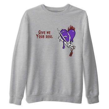 Sneaker match tees – Sneaker Threads To Match Dunk Low Persian Violet Shoes – Give Me Your Soul Tee Heather Grey 2