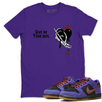 Sneaker match tees – Sneaker Threads To Match Dunk Low Persian Violet Shoes – Give Me Your Soul Tee Purple 1