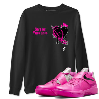 Nike KD 4 Retro Aunt Pearl shirts to match jordans Give Me Your Soul sneaker match tees Nike KD 4 Aunt Pearl match shoes to clothes SNRT Sneaker Tees unisex cotton Black 1 shirts