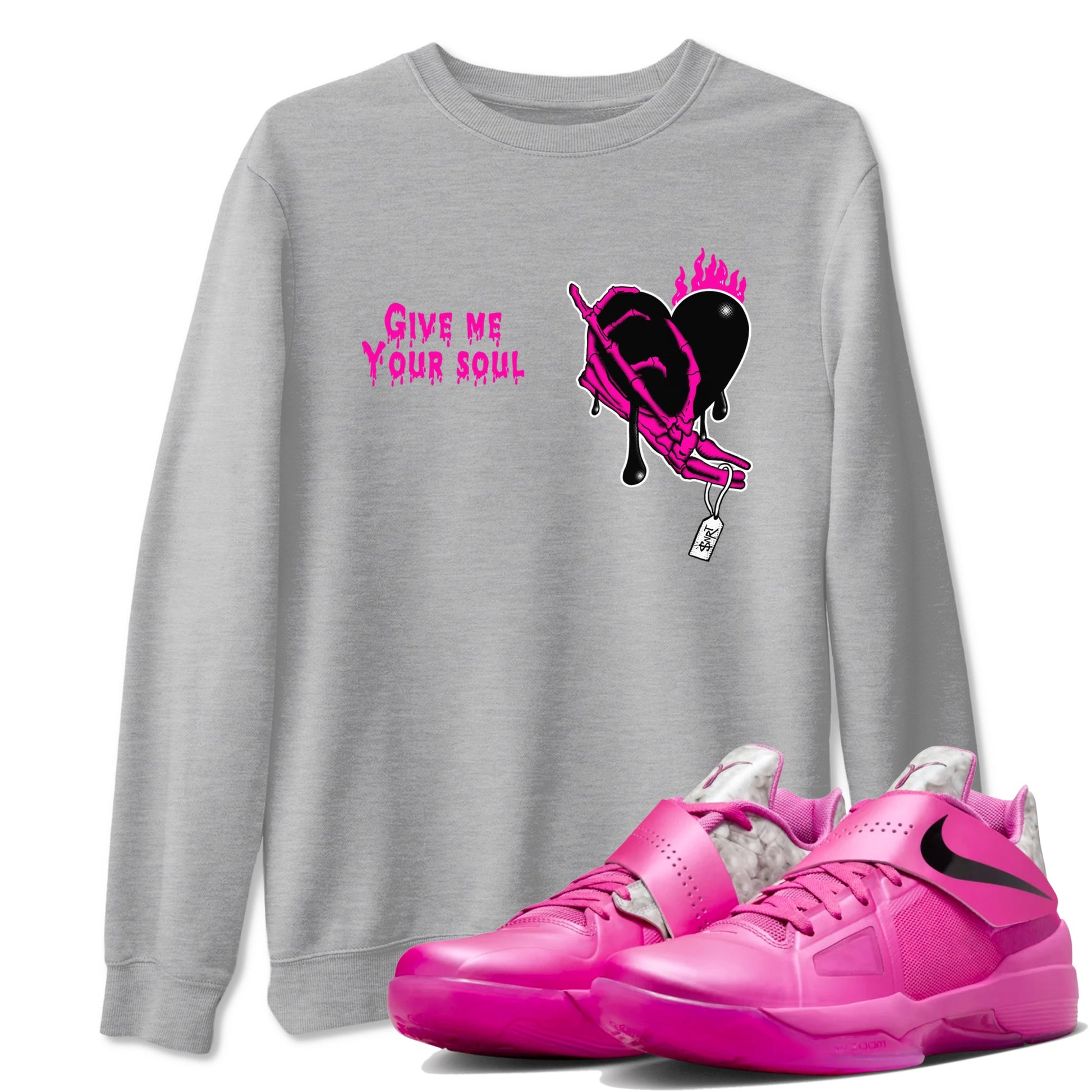 Nike KD 4 Retro Aunt Pearl shirts to match jordans Give Me Your Soul sneaker match tees Nike KD 4 Aunt Pearl match shoes to clothes SNRT Sneaker Tees unisex cotton Heather Grey 1 shirts