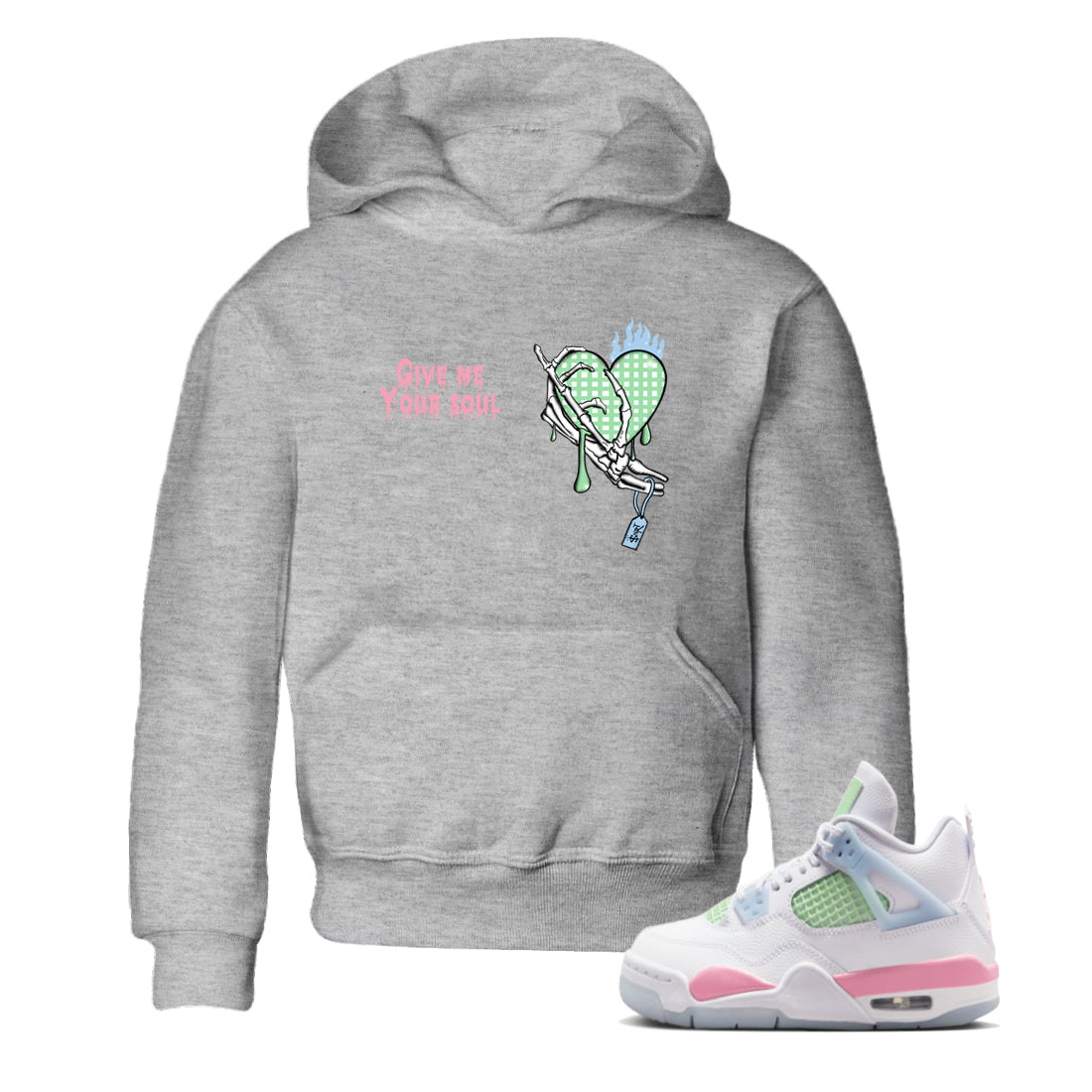 Best Sneakerfits graphic tee – Sneaker Tees To Match Valentines Day Kids – Give Me Your Soul Kids T-Shirt Heather Grey 1