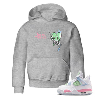 Best Sneakerfits graphic tee – Sneaker Tees To Match Valentines Day Kids – Give Me Your Soul Kids T-Shirt Heather Grey 1