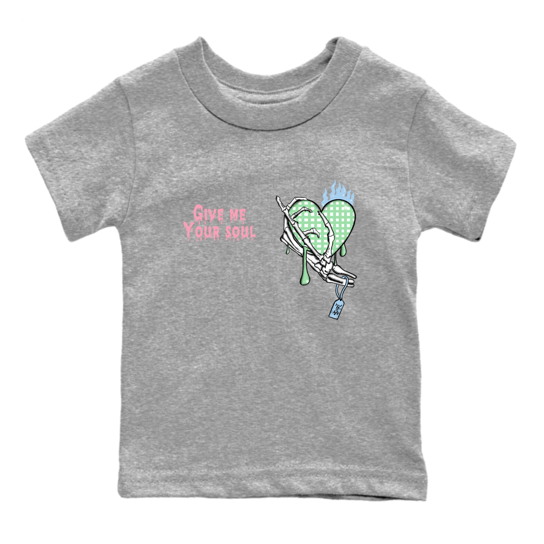 Best Sneakerfits graphic tee – Sneaker Tees To Match Valentines Day Kids – Give Me Your Soul Kids T-Shirt Heather Grey 2