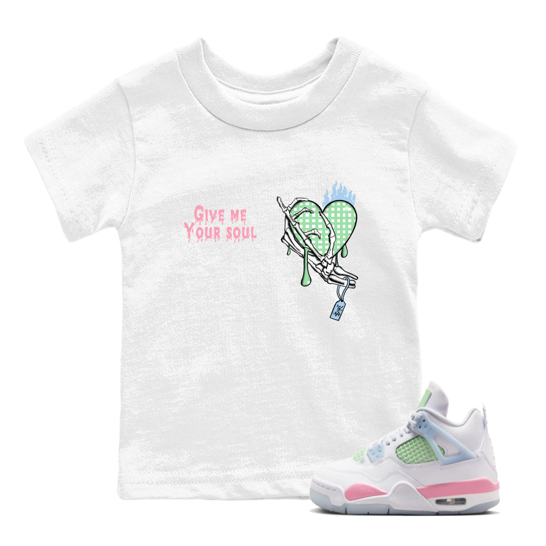 Best Sneakerfits graphic tee – Sneaker Tees To Match Valentines Day Kids – Give Me Your Soul Kids T-Shirt White 1